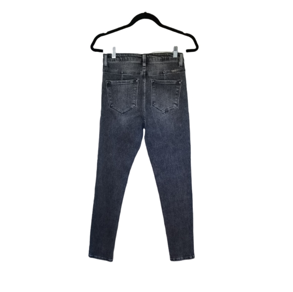 KanCan charcoal grey high rise skinny jeans with whiskering  7/27 - Picture 2 of 4